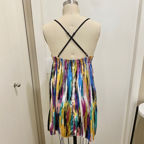 Triangle Top Empire Waist Dress Multi Coloured S/M - Picture 10 of 11